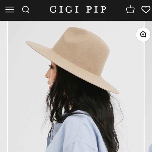 GIGI PIP Emma Wide Brim Fedora Tan Small 57 blemished new! NWT main image 4
